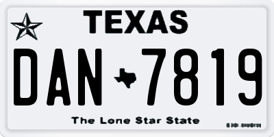 TX license plate DAN7819