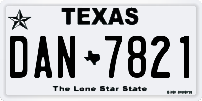 TX license plate DAN7821