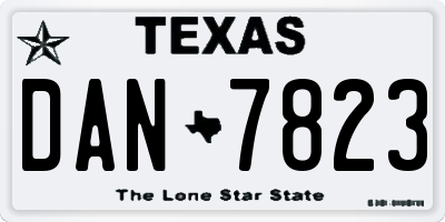 TX license plate DAN7823