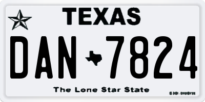TX license plate DAN7824