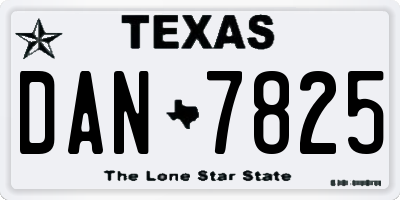 TX license plate DAN7825