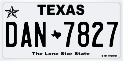 TX license plate DAN7827