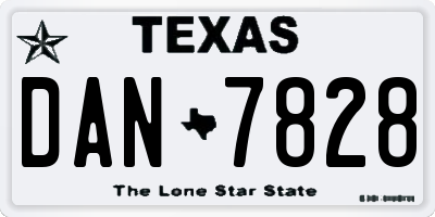 TX license plate DAN7828