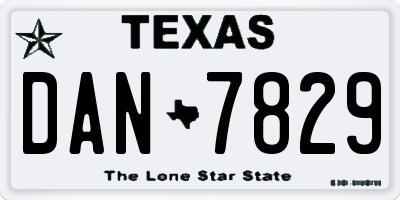 TX license plate DAN7829