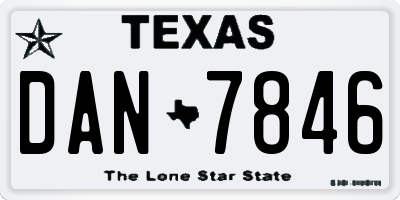 TX license plate DAN7846