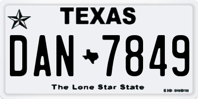 TX license plate DAN7849