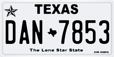 TX license plate DAN7853