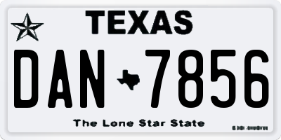 TX license plate DAN7856