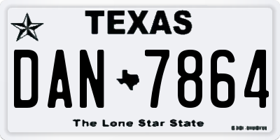 TX license plate DAN7864