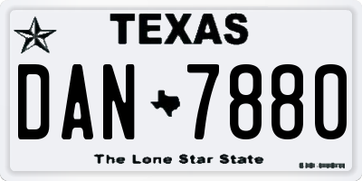 TX license plate DAN7880