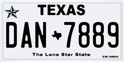 TX license plate DAN7889