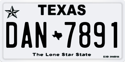 TX license plate DAN7891