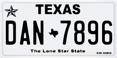 TX license plate DAN7896