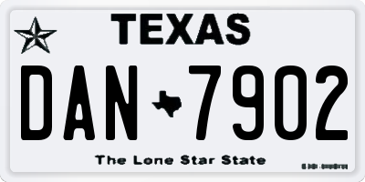 TX license plate DAN7902