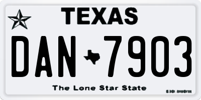 TX license plate DAN7903
