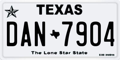 TX license plate DAN7904