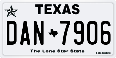 TX license plate DAN7906