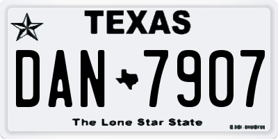 TX license plate DAN7907