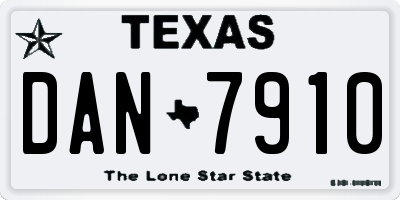 TX license plate DAN7910