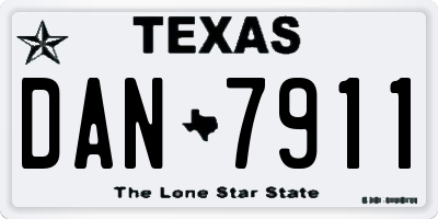 TX license plate DAN7911