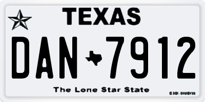 TX license plate DAN7912
