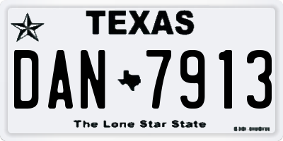 TX license plate DAN7913