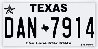 TX license plate DAN7914
