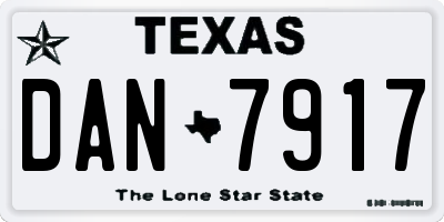 TX license plate DAN7917