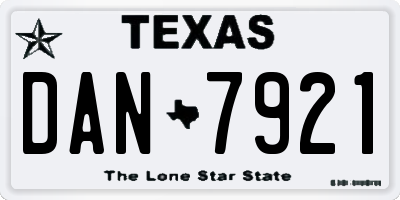 TX license plate DAN7921