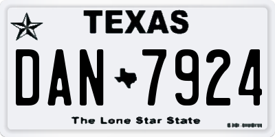TX license plate DAN7924