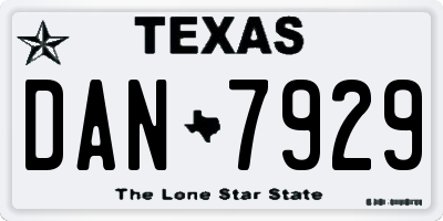 TX license plate DAN7929