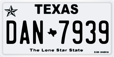 TX license plate DAN7939