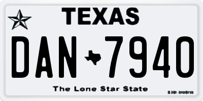TX license plate DAN7940