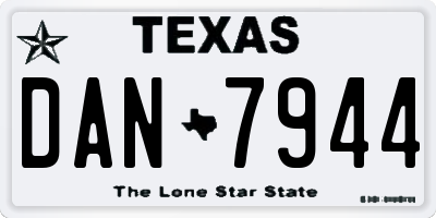 TX license plate DAN7944