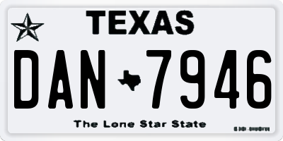 TX license plate DAN7946