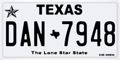 TX license plate DAN7948