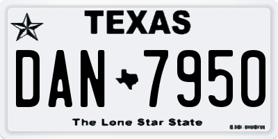 TX license plate DAN7950