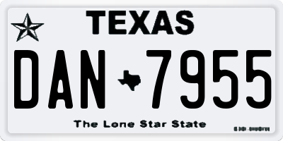 TX license plate DAN7955