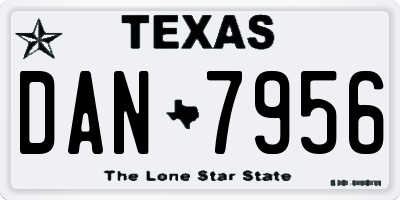 TX license plate DAN7956