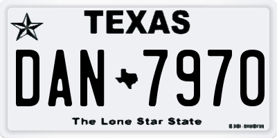 TX license plate DAN7970