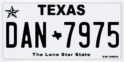 TX license plate DAN7975