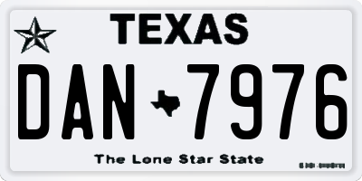 TX license plate DAN7976