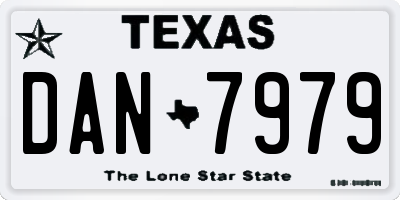 TX license plate DAN7979