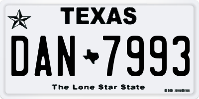 TX license plate DAN7993