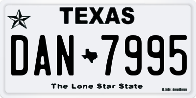 TX license plate DAN7995
