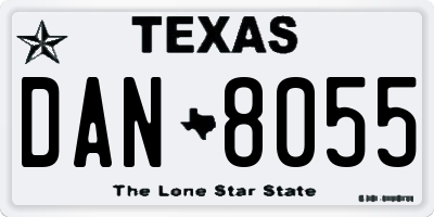 TX license plate DAN8055
