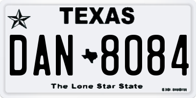 TX license plate DAN8084