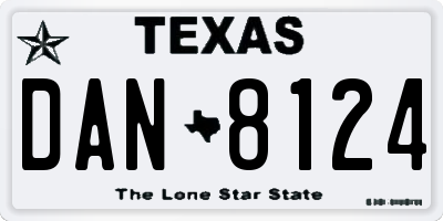 TX license plate DAN8124