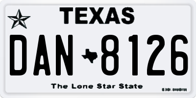 TX license plate DAN8126