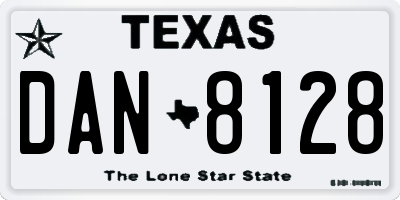 TX license plate DAN8128